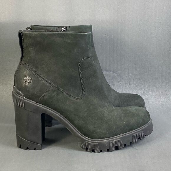 Timberland black leather boot shoes womens size  10 - Picture 1 of 10